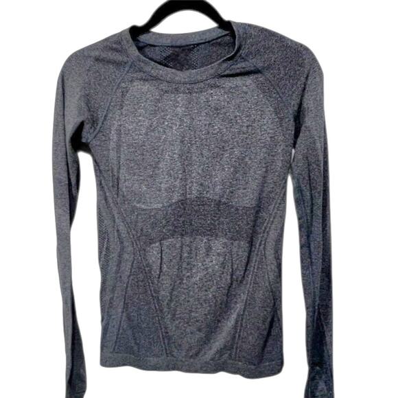 Athleta Momentum Seamless Shirt Top, long sleeve, size estimated M / L Gray - Picture 1 of 10